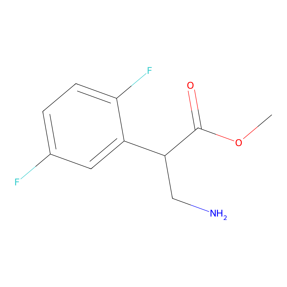 Methyl 3-amino-2-(2,5-difluorophenyl)propanoate molecular structure, CAS 2106741-35-7