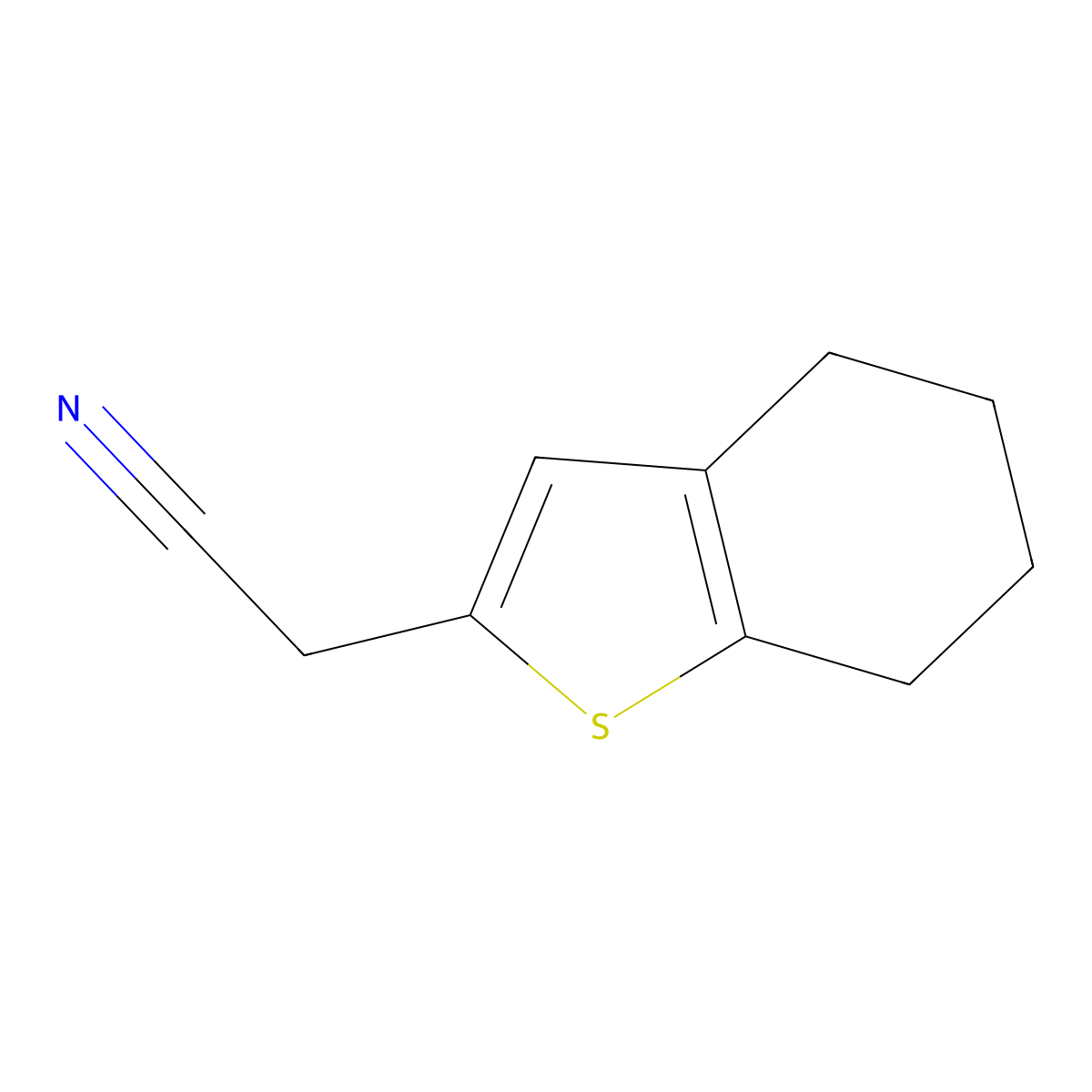 2-(4,5,6,7-Tetrahydro-1-benzothiophen-2-yl)acetonitrile molecular structure, CAS 2106741-59-5