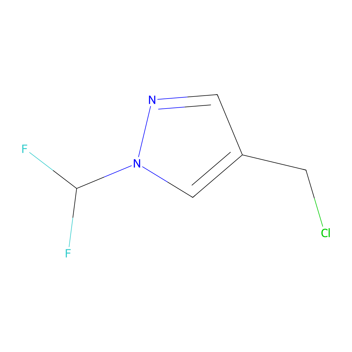 4-(Chloromethyl)-1-(difluoromethyl)-1H-pyrazole molecular structure, CAS 2106762-89-2