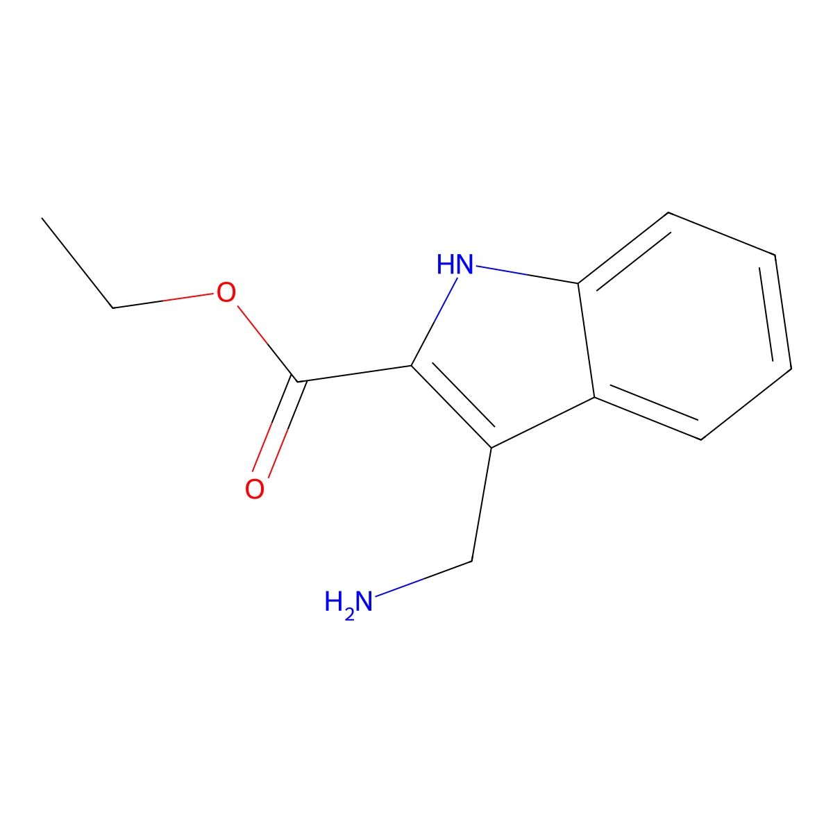 Ethyl 3-(Aminomethyl)-1H-indole-2-carboxylate molecular structure, CAS 2106765-19-7