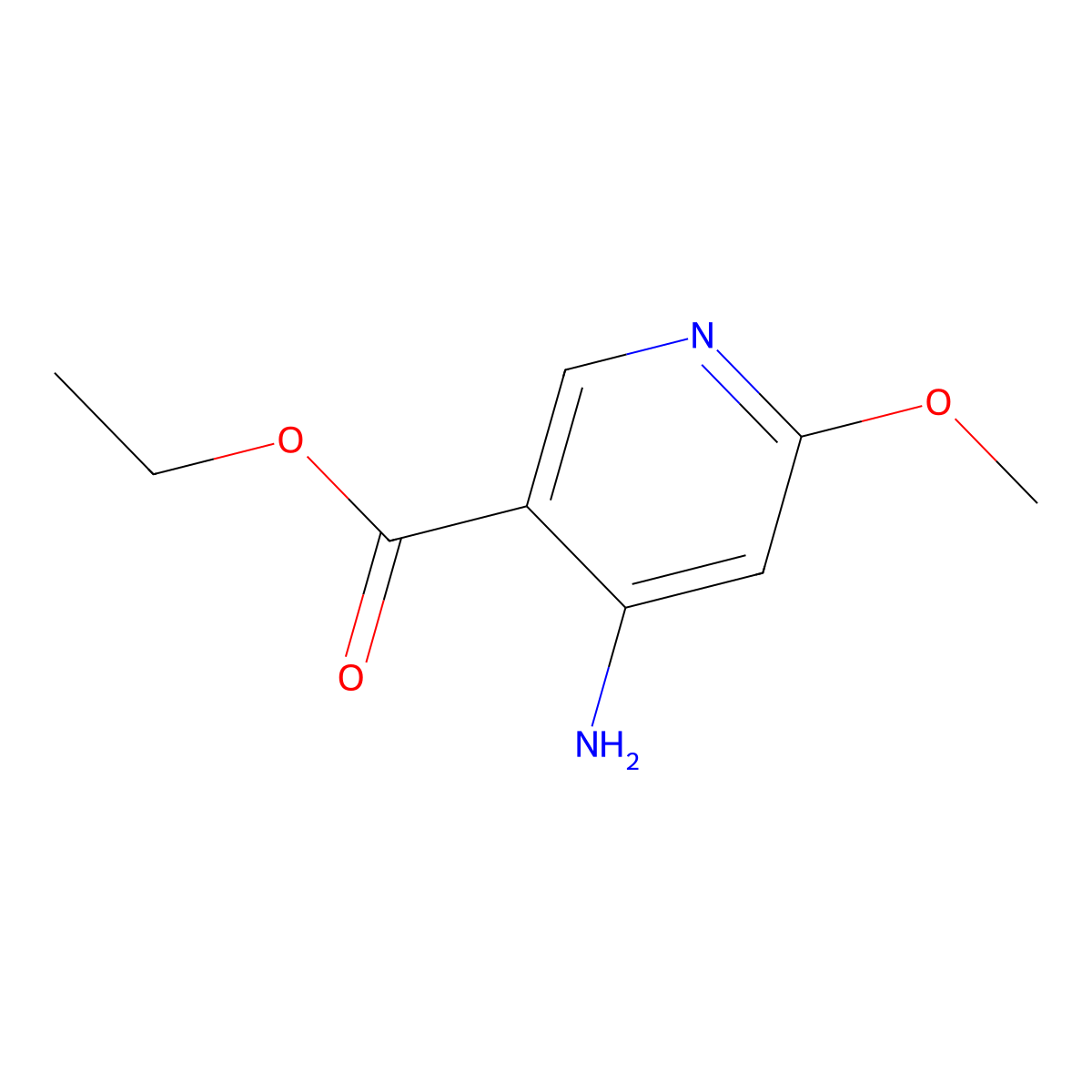 Ethyl 4-amino-6-methoxynicotinate molecular structure, CAS 2106770-79-8