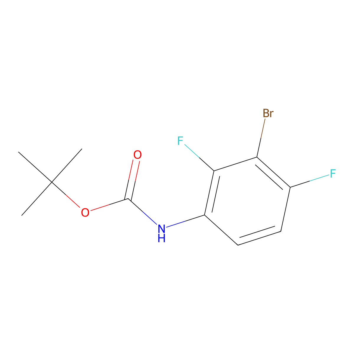tert-Butyl (3-bromo-2,4-difluorophenyl)carbamate molecular structure, CAS 2106782-26-5