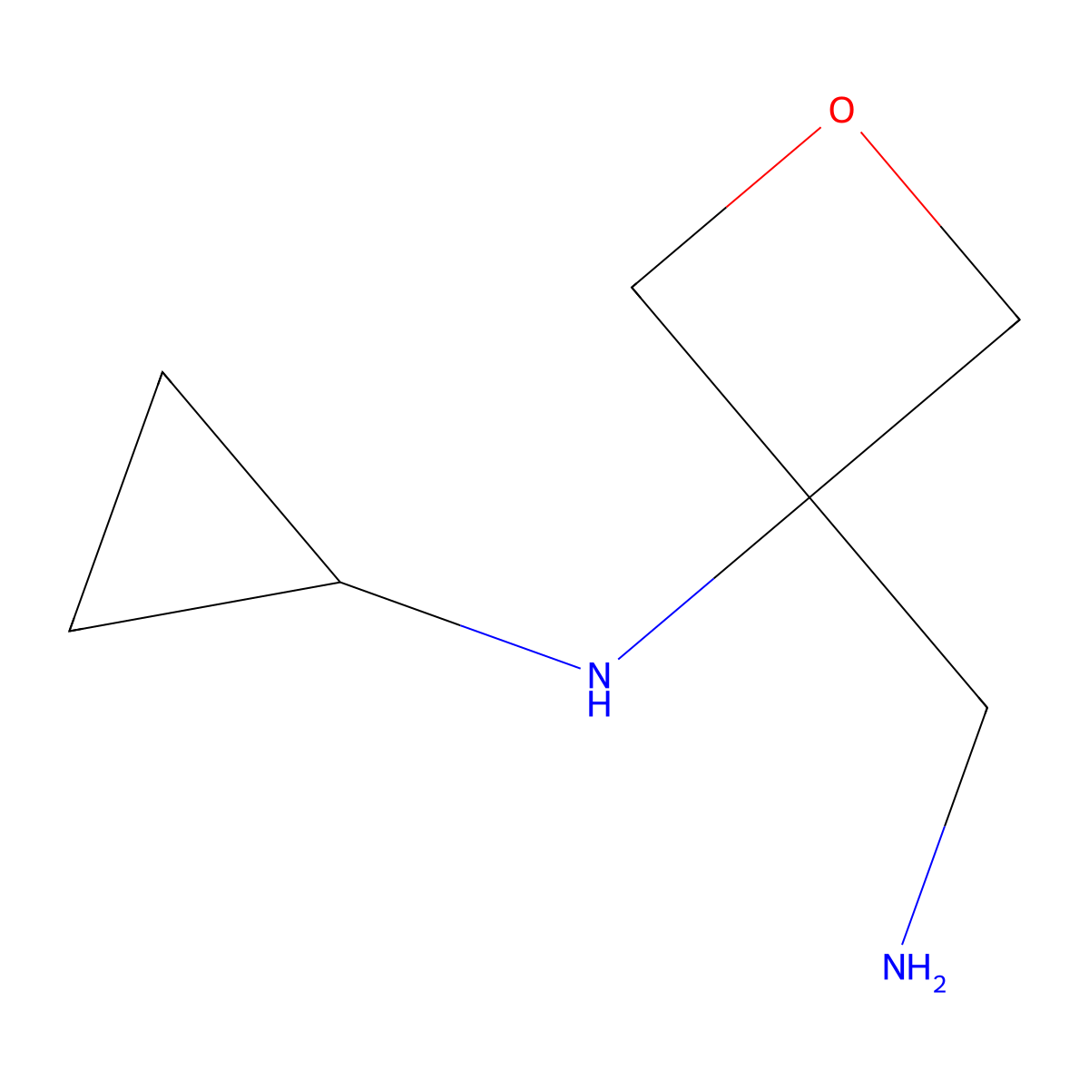 3-(aminomethyl)-N-cyclopropyloxetan-3-amine molecular structure, CAS 2106814-22-4
