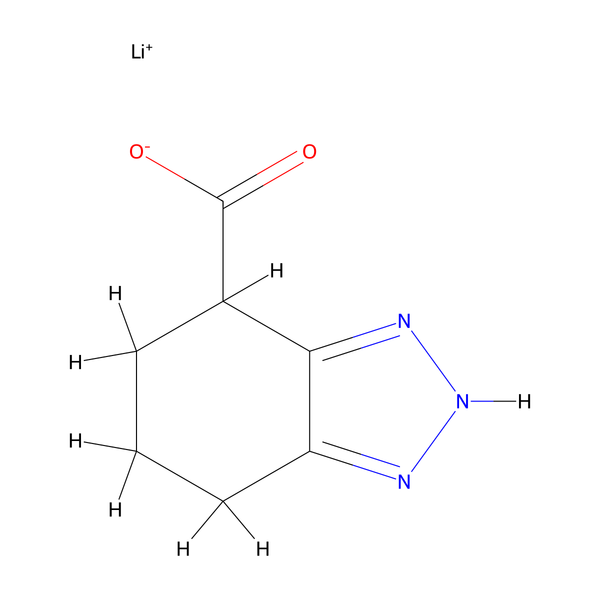 lithium(1+) ion 4,5,6,7-tetrahydro-2H-1,2,3-benzotriazole-4-carboxylate molecular structure, CAS 2106820-25-9
