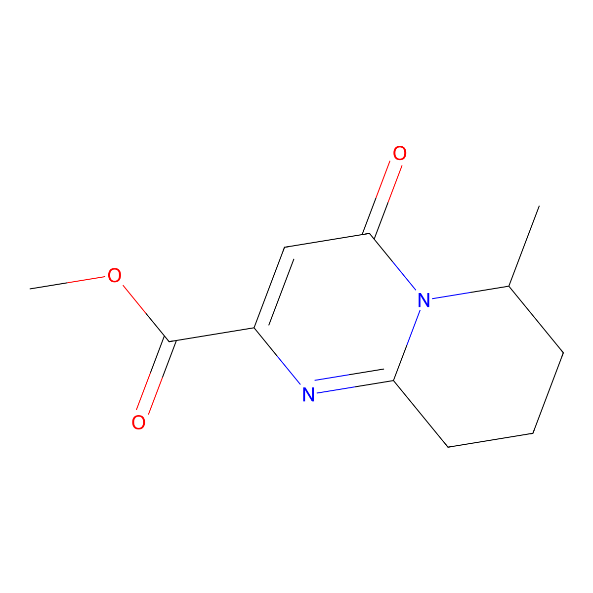 6-Methyl-4-oxo-6,7,8,9-tetrahydro-4H-pyrido[1,2-a]pyrimidine-2-carboxylic acid methyl ester molecular structure, CAS 2106828-11-7