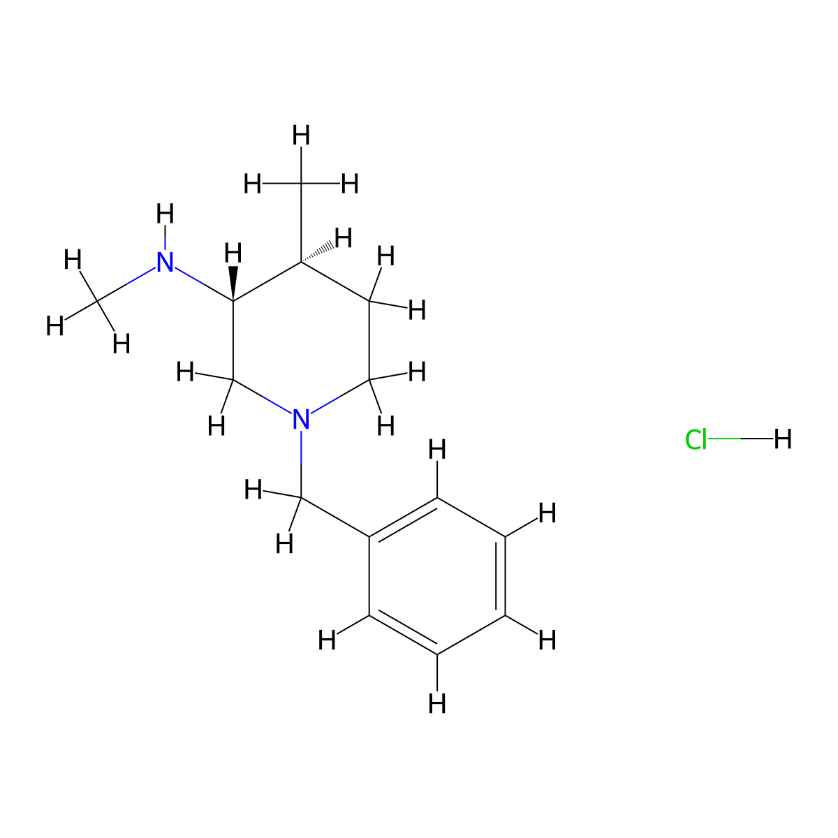 (3R,4S)-1-Benzyl-N,4-dimethylpiperidin-3-amine hydrochloride molecular structure, CAS 2106832-55-5