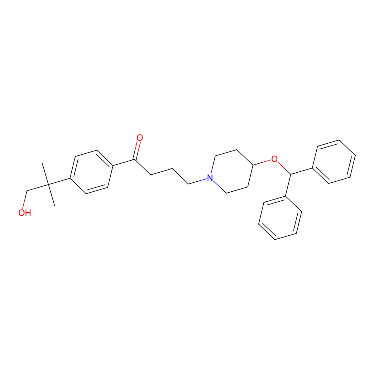 Hydroxyebastine molecular structure, CAS 210686-41-2