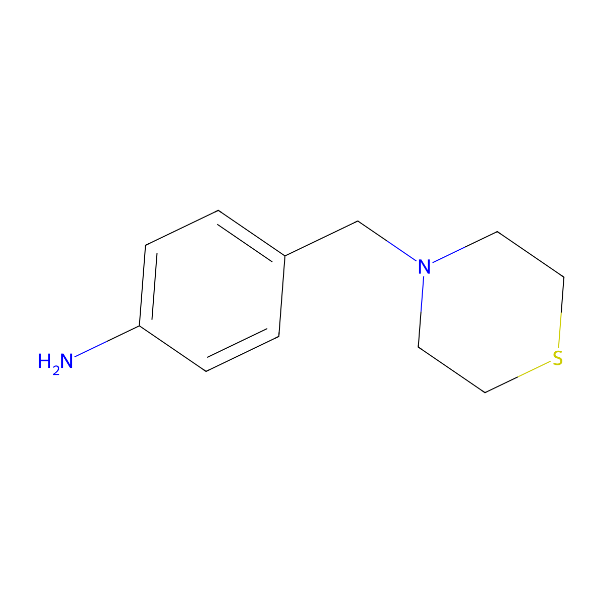 4-(Thiomorpholin-4-ylmethyl)aniline molecular structure, CAS 210686-44-5