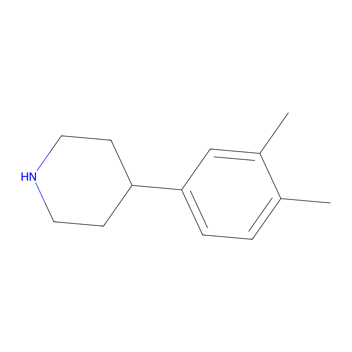 4-(3,4-Dimethylphenyl)piperidine molecular structure, CAS 210688-68-9