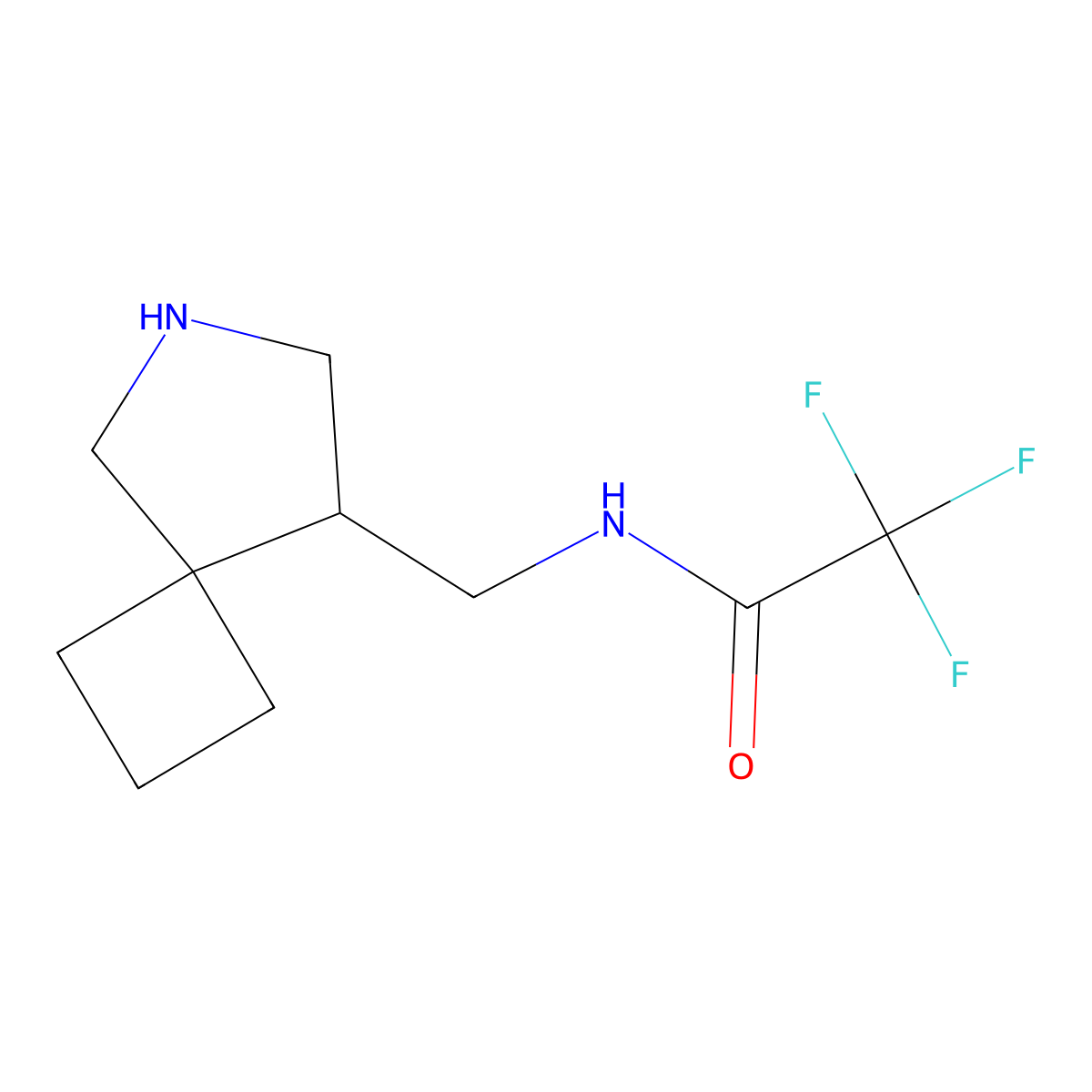 N-({6-azaspiro[3.4]octan-8-yl}methyl)-2,2,2-trifluoroacetamide molecular structure, CAS 2106933-74-6