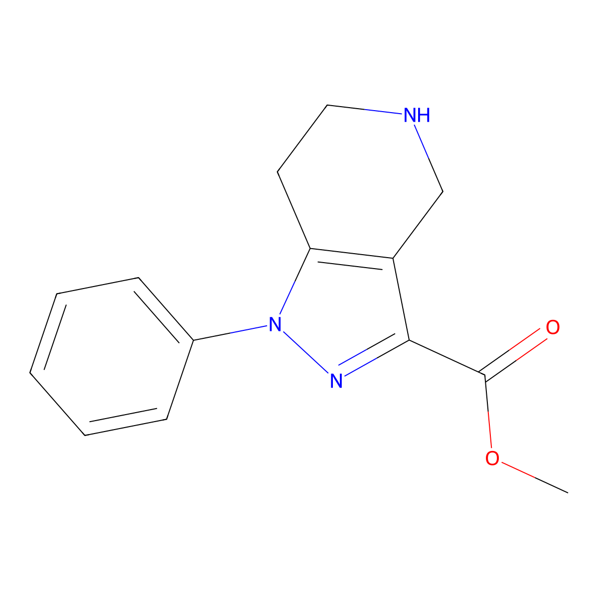 methyl 1-phenyl-1H,4H,5H,6H,7H-pyrazolo[4,3-c]pyridine-3-carboxylate molecular structure, CAS 2106965-82-4