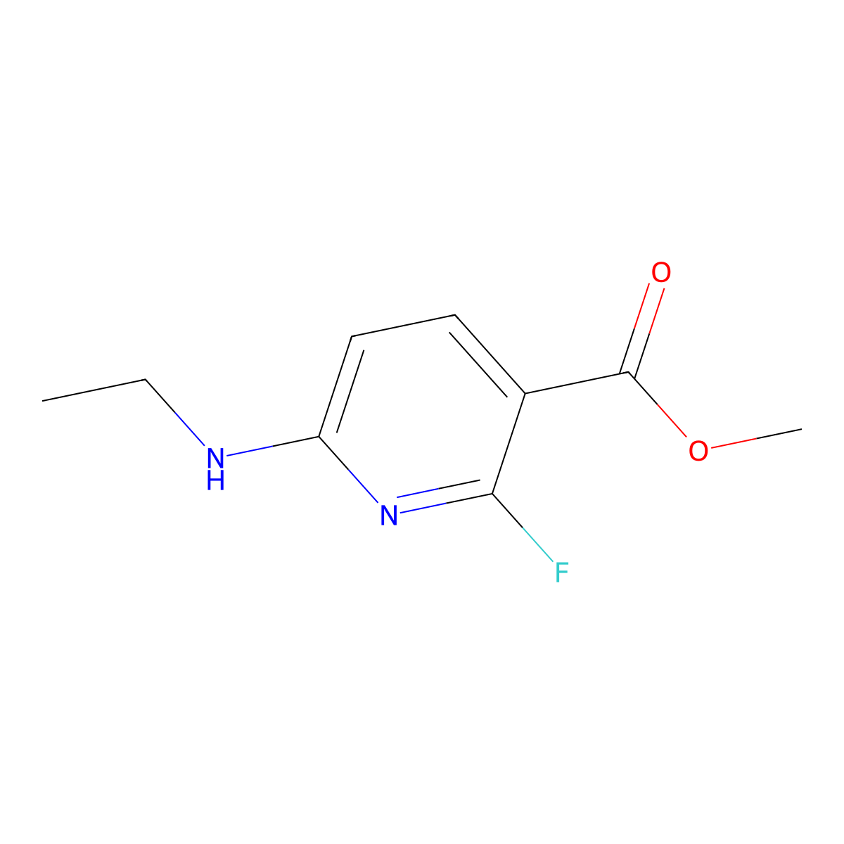 Methyl 6-(ethylamino)-2-fluoronicotinate molecular structure, CAS 210697-18-0
