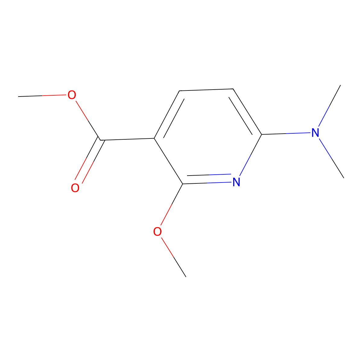 Methyl 6-(dimethylamino)-2-methoxypyridine-3-carboxylate molecular structure, CAS 210697-23-7