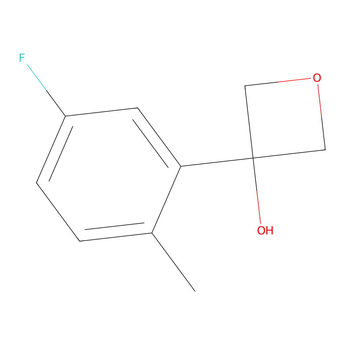 3-(5-Fluoro-2-methylphenyl)-3-oxetanol molecular structure, CAS 2106973-62-8