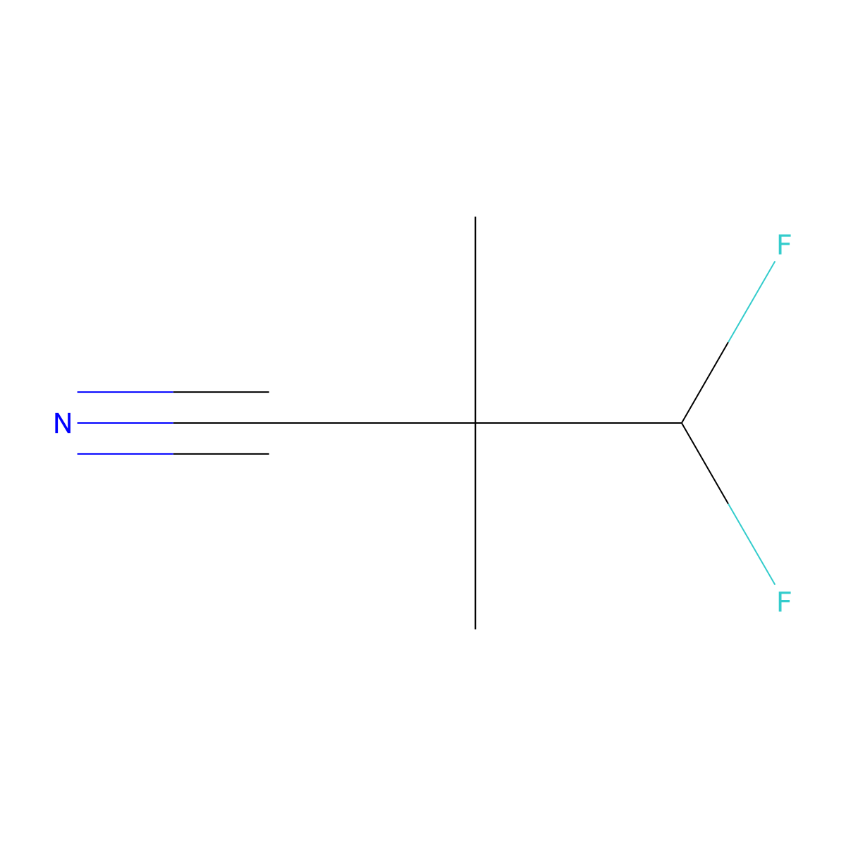 3,3-Difluoro-2,2-dimethylpropanenitrile molecular structure, CAS 2106998-42-7