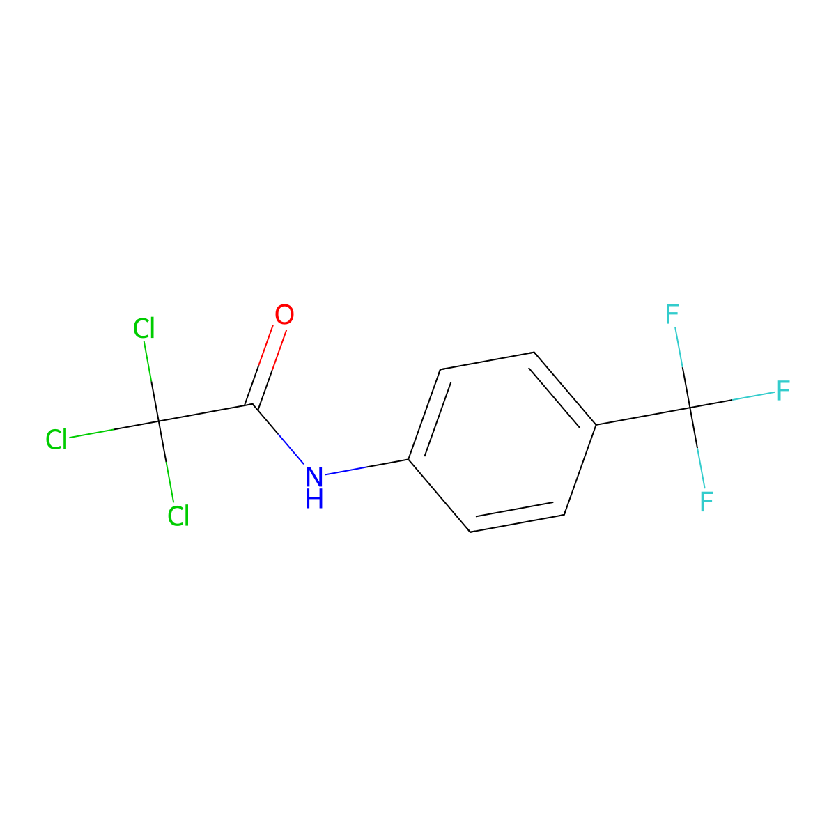 2,2,2-trichloro-N-[4-(trifluoromethyl)phenyl]acetamide molecular structure, CAS 2107-36-0