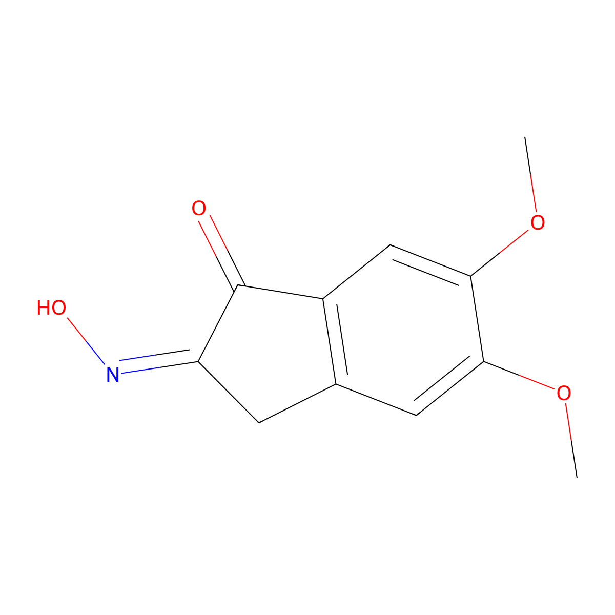 2-hydroxyimino-5,6-dimethoxy-3H-inden-1-one molecular structure, CAS 2107-85-9