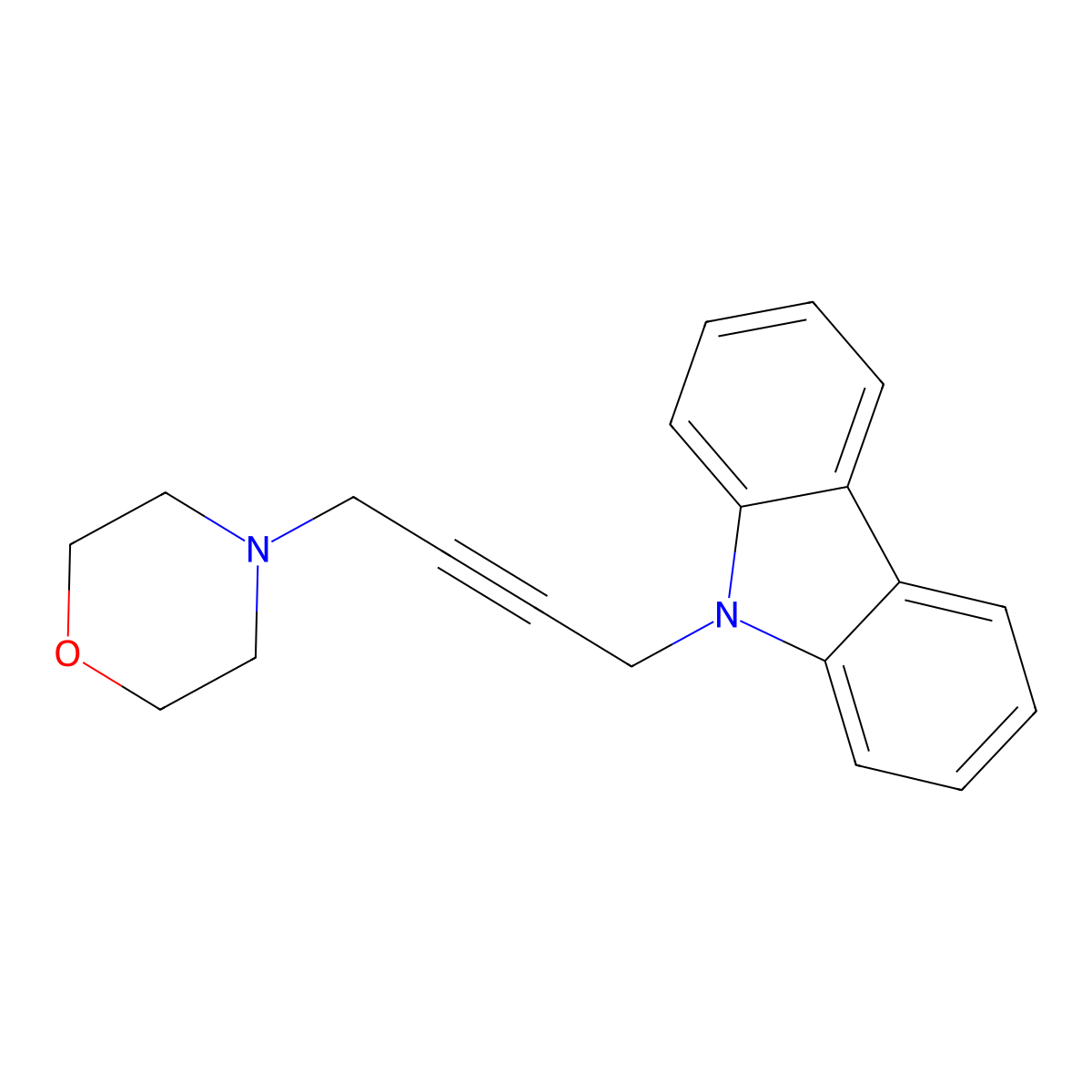 4-(4-Carbazol-9-ylbut-2-ynyl)morpholine molecular structure, CAS 21070-47-3