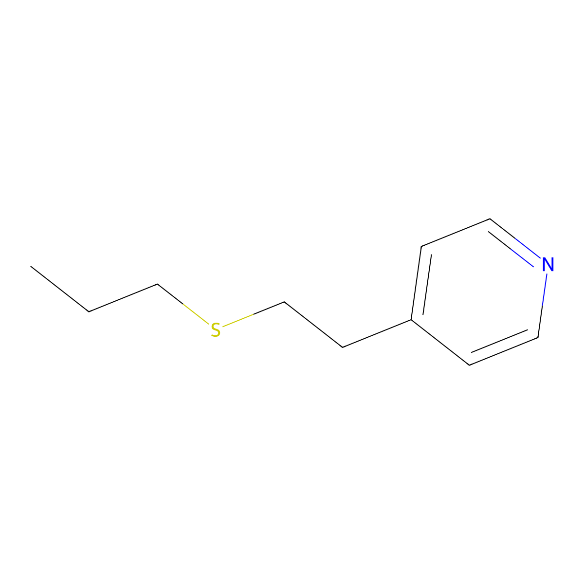 Pyridine, 4-(2-(propylthio)ethyl)- molecular structure, CAS 21070-69-9