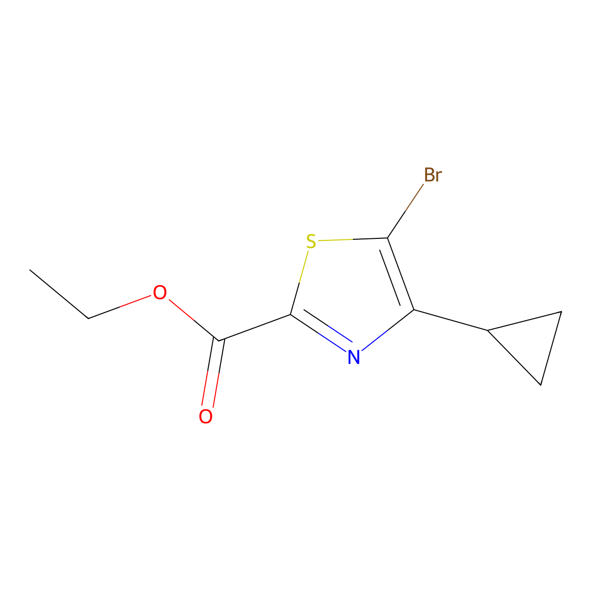 Ethyl 5-bromo-4-cyclopropyl-1,3-thiazole-2-carboxylate molecular structure, CAS 2107024-57-5