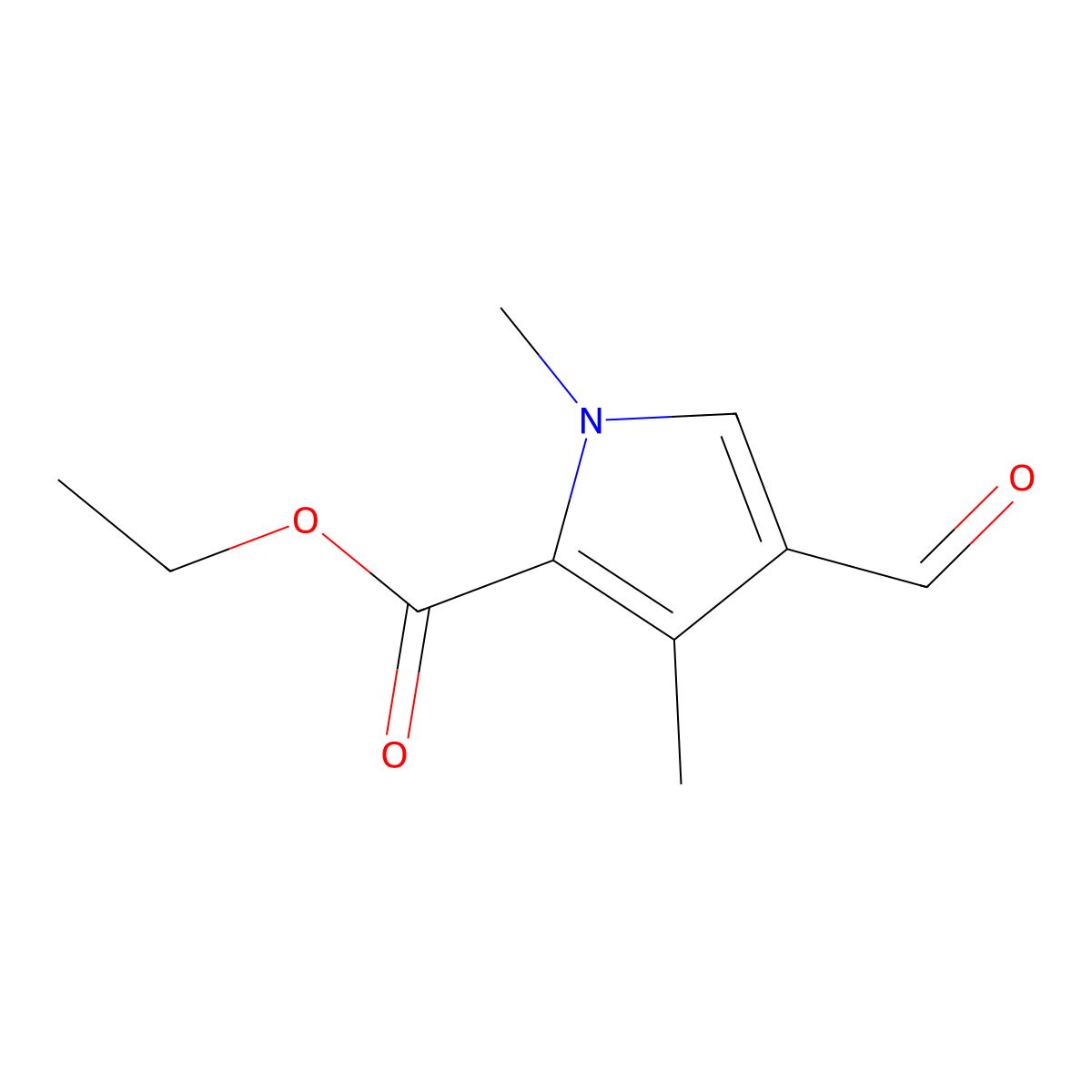 ethyl 4-formyl-1,3-dimethyl-1H-pyrrole-2-carboxylate molecular structure, CAS 2107029-70-7