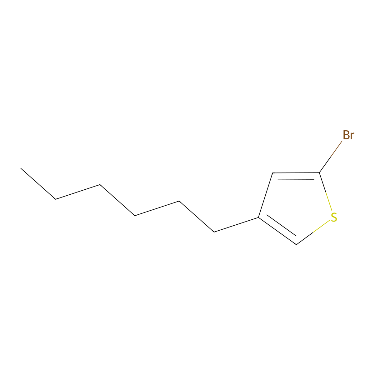 2-Bromo-4-hexylthiophene molecular structure, CAS 210705-84-3