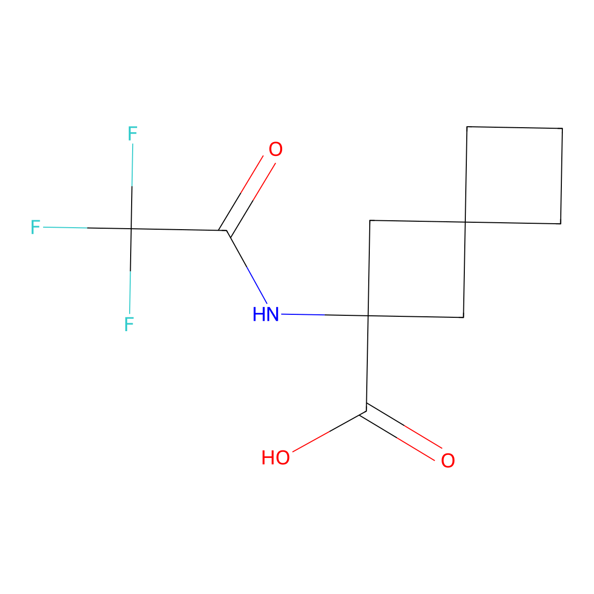 2-(Trifluoroacetamido)spiro[3.3]heptane-2-carboxylic acid molecular structure, CAS 2107052-52-6