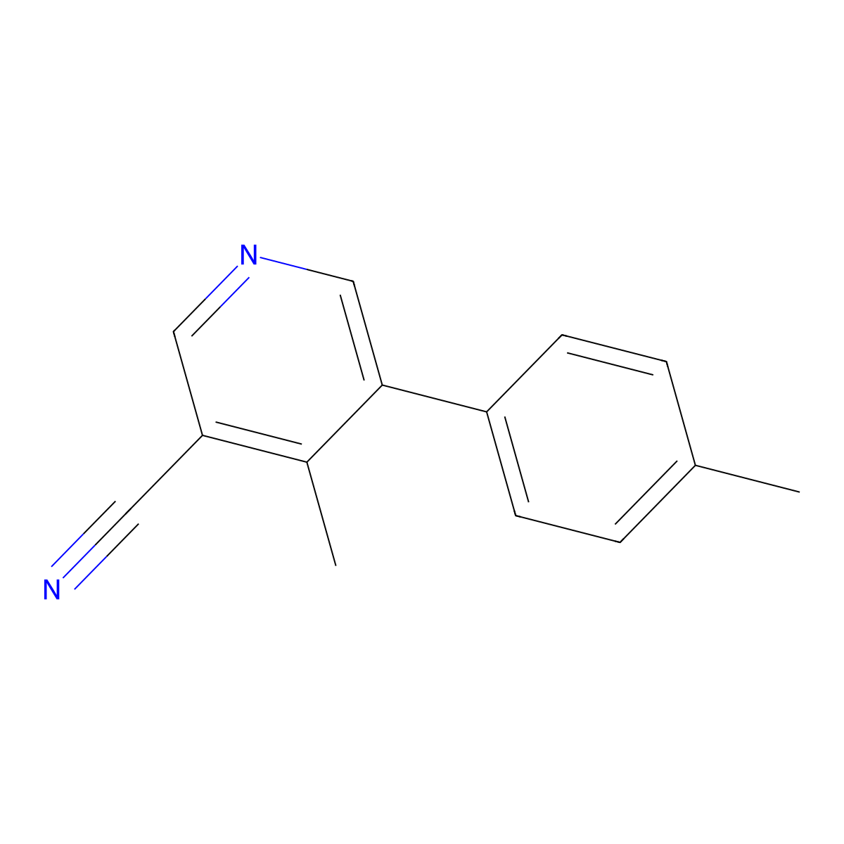 4-Methyl-5-(p-tolyl)nicotinonitrile molecular structure, CAS 2107075-75-0
