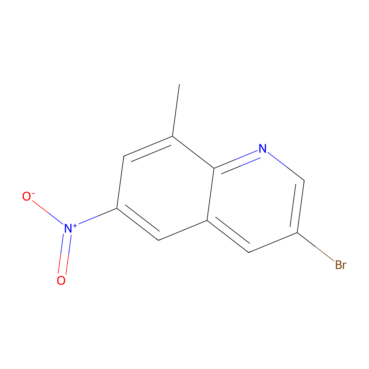 3-Bromo-8-methyl-6-nitroquinoline molecular structure, CAS 210708-22-8