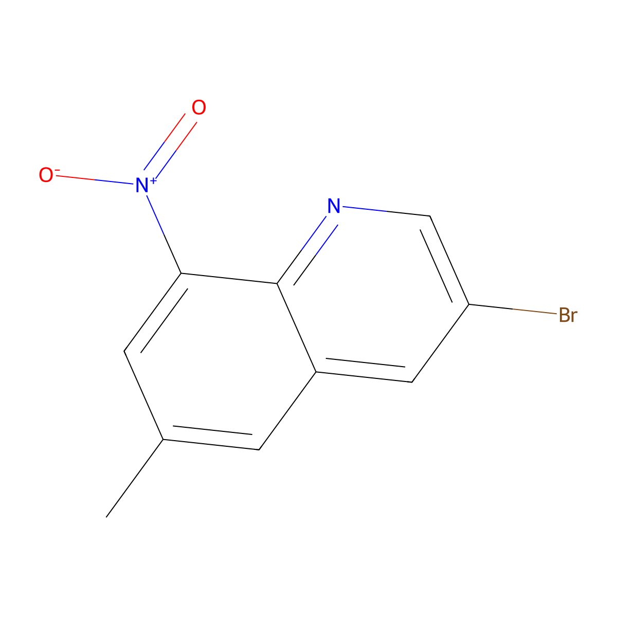 3-Bromo-6-methyl-8-nitroquinoline molecular structure, CAS 210708-23-9