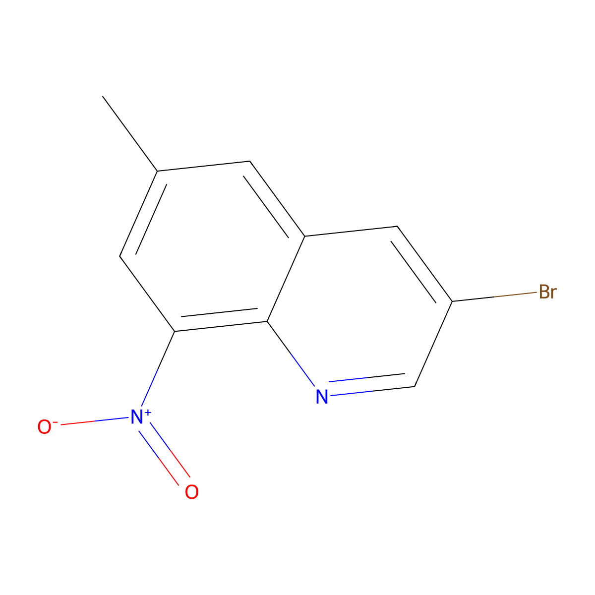 3-Bromo-6-methyl-8-nitroquinoline molecular structure, CAS 210708-23-9