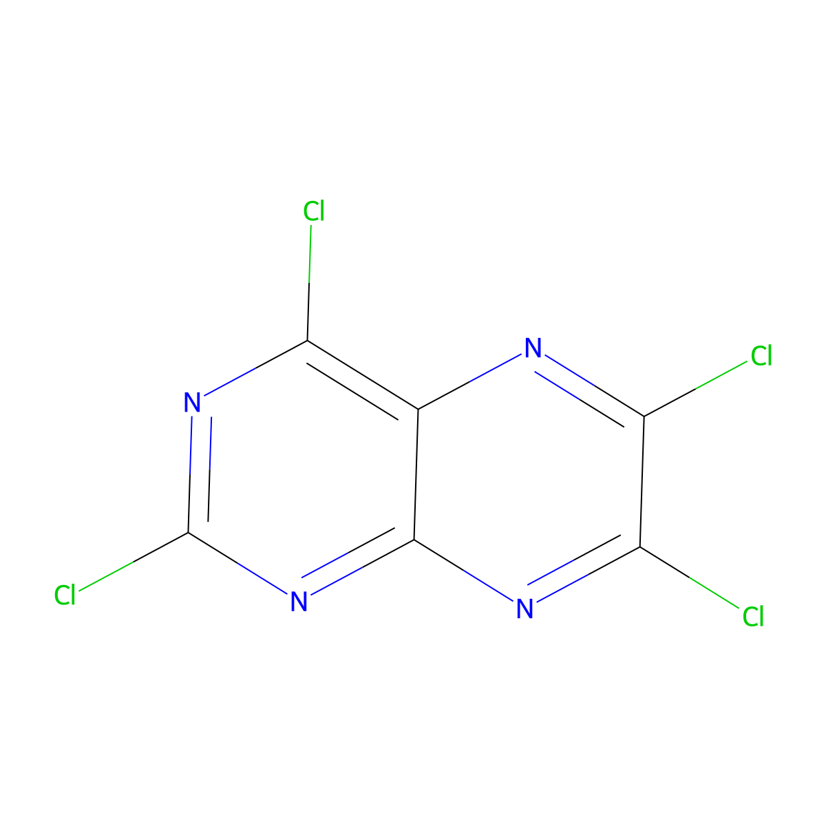 Tetrachloropteridine molecular structure, CAS 21071-37-4