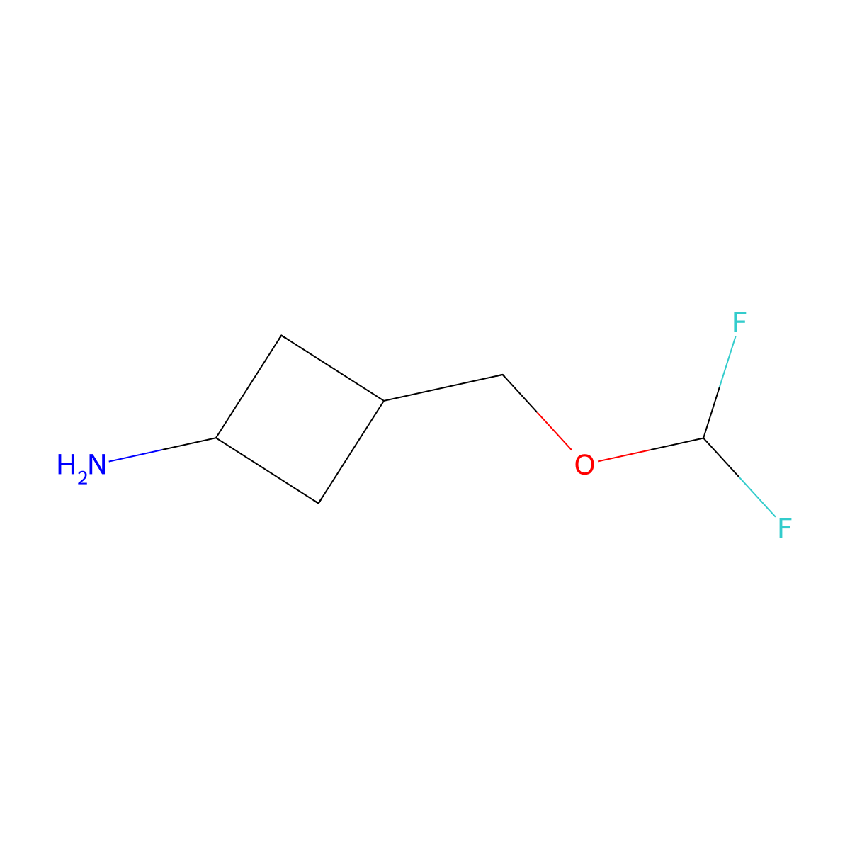3-[(Difluoromethoxy)methyl]cyclobutan-1-amine molecular structure, CAS 2107183-63-9