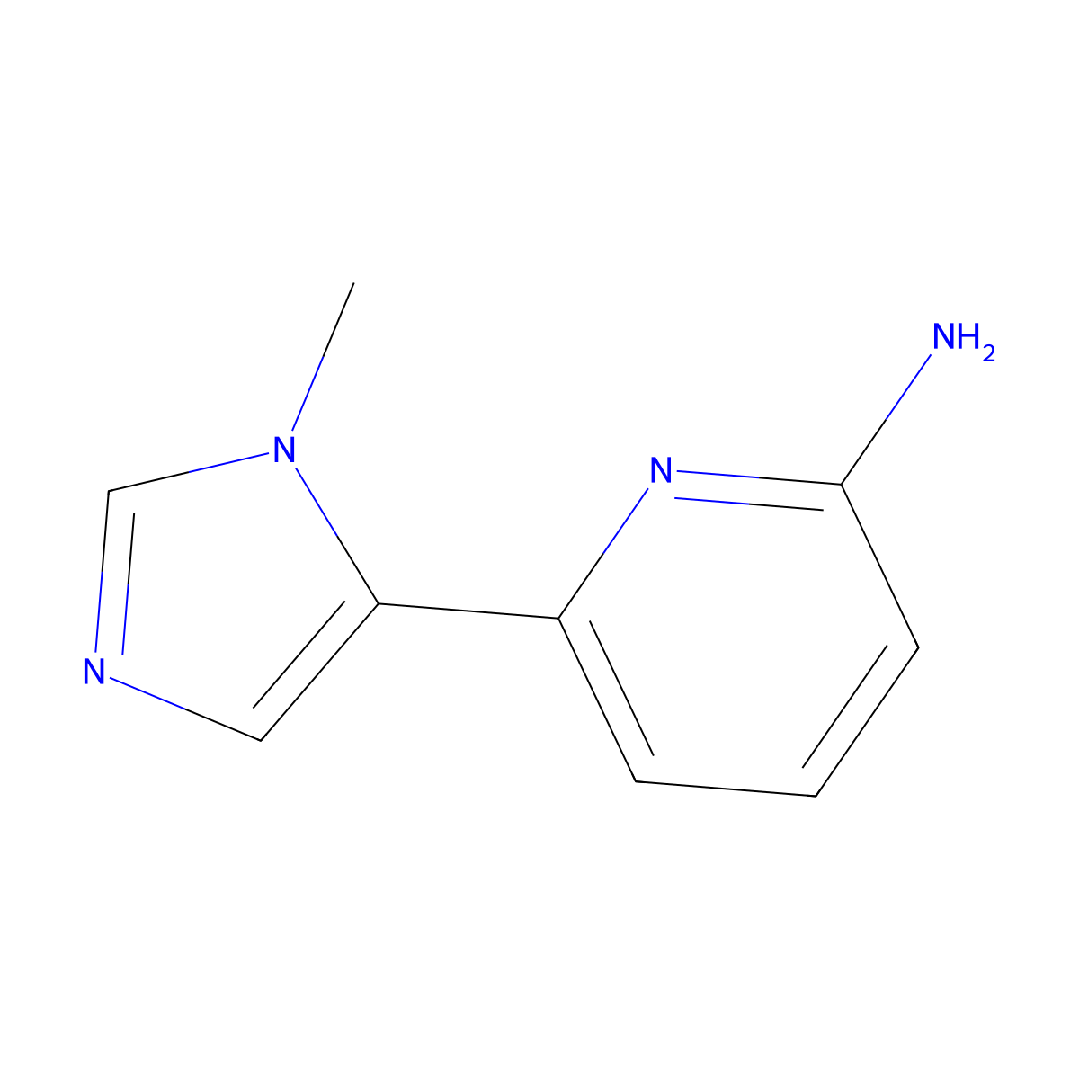 6-(1-methyl-1H-imidazol-5-yl)pyridin-2-amine molecular structure, CAS 2107226-84-4
