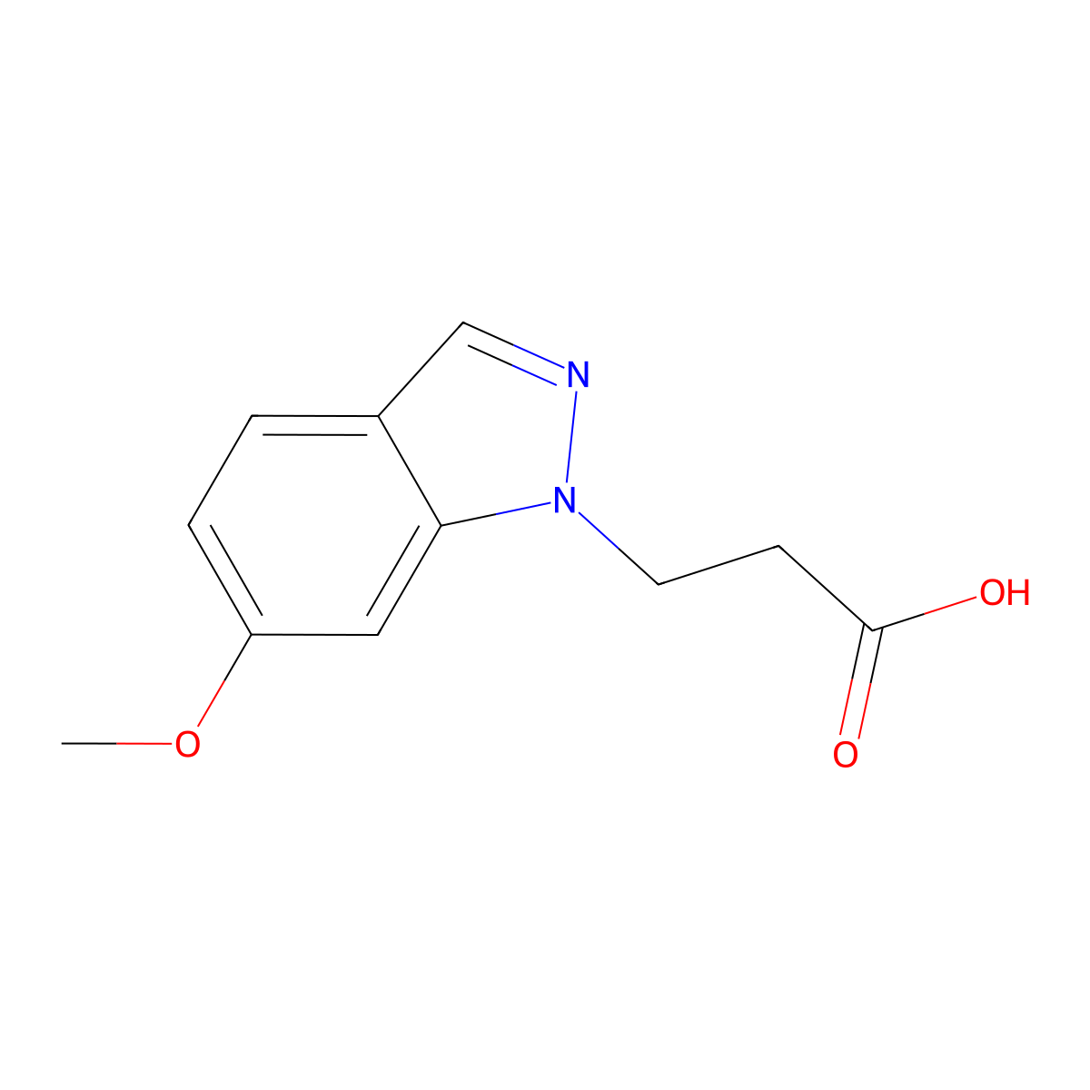 3-(6-methoxy-1H-indazol-1-yl)propanoic acid molecular structure, CAS 2107235-98-1