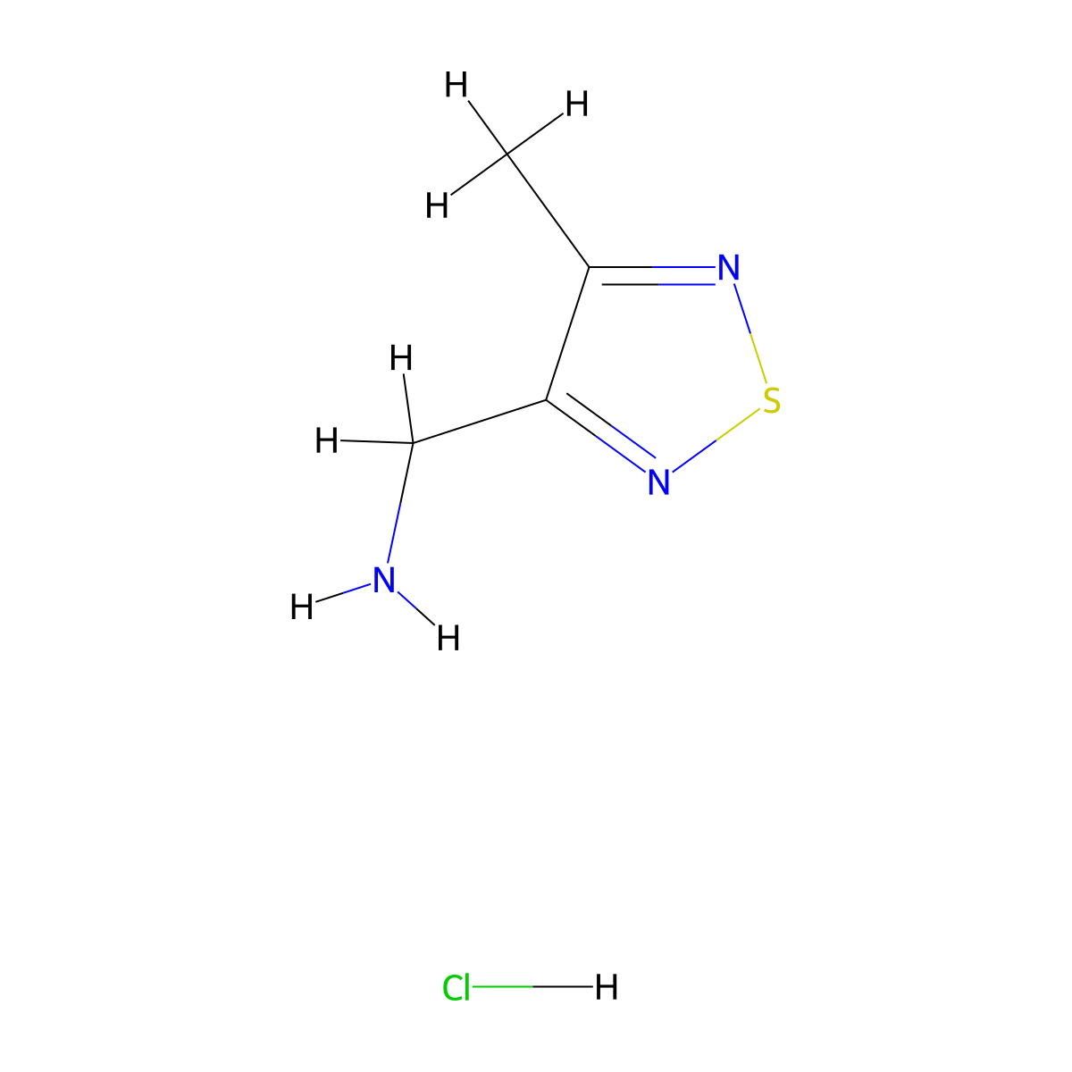 (4-Methyl-1,2,5-thiadiazol-3-yl)methanamine hydrochloride molecular structure, CAS 2107270-31-3