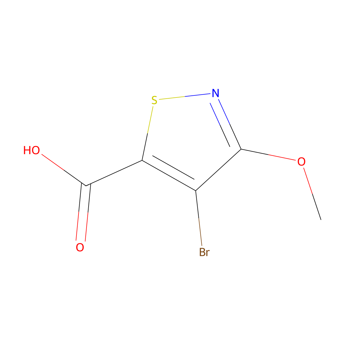 4-Bromo-3-methoxy-1,2-thiazole-5-carboxylic acid molecular structure, CAS 2107271-27-0