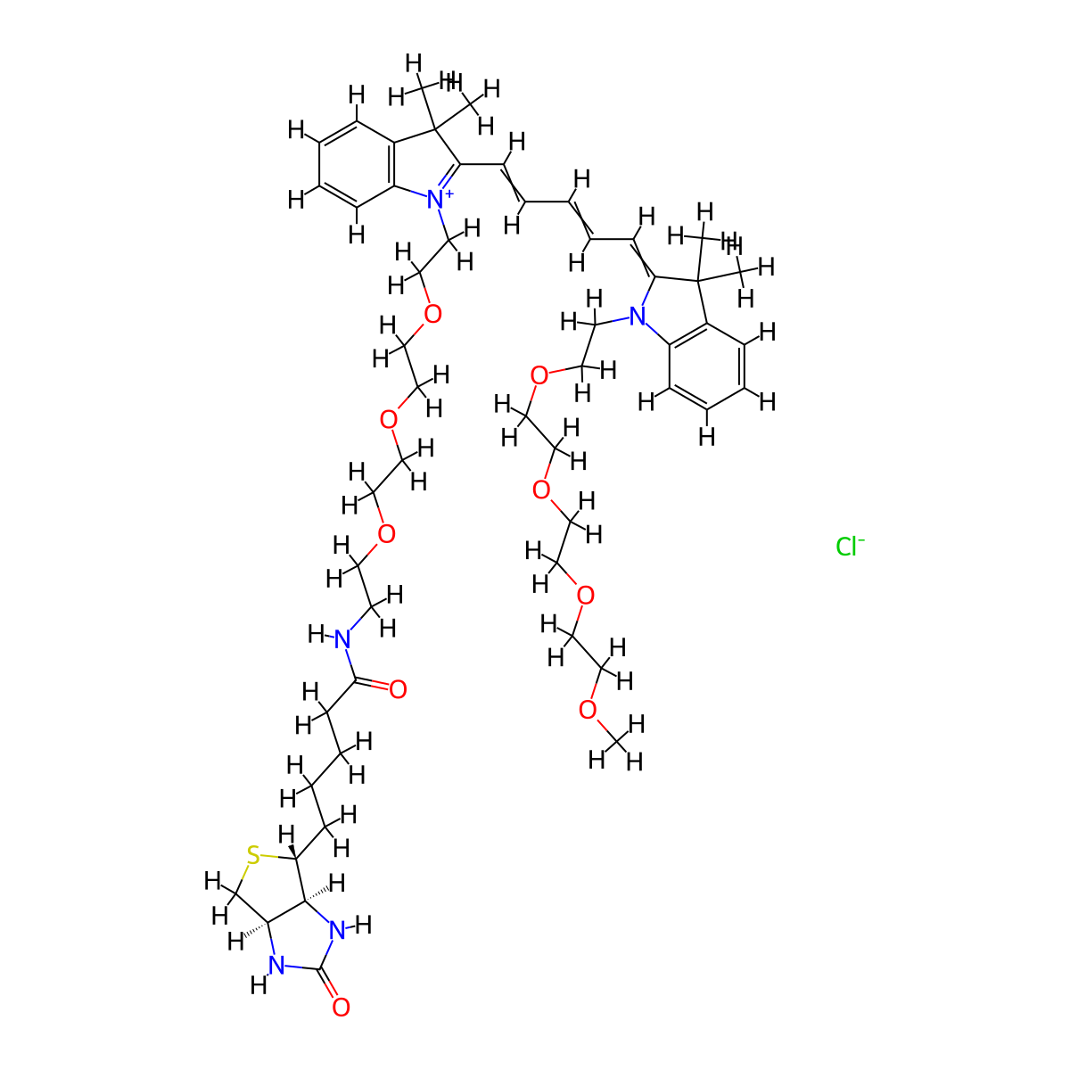 N-(m-PEG4)-N-(biotin-PEG3)-Cy5; OAN 00983; OAN-00983; OAN00983 molecular structure, CAS 2107273-68-5
