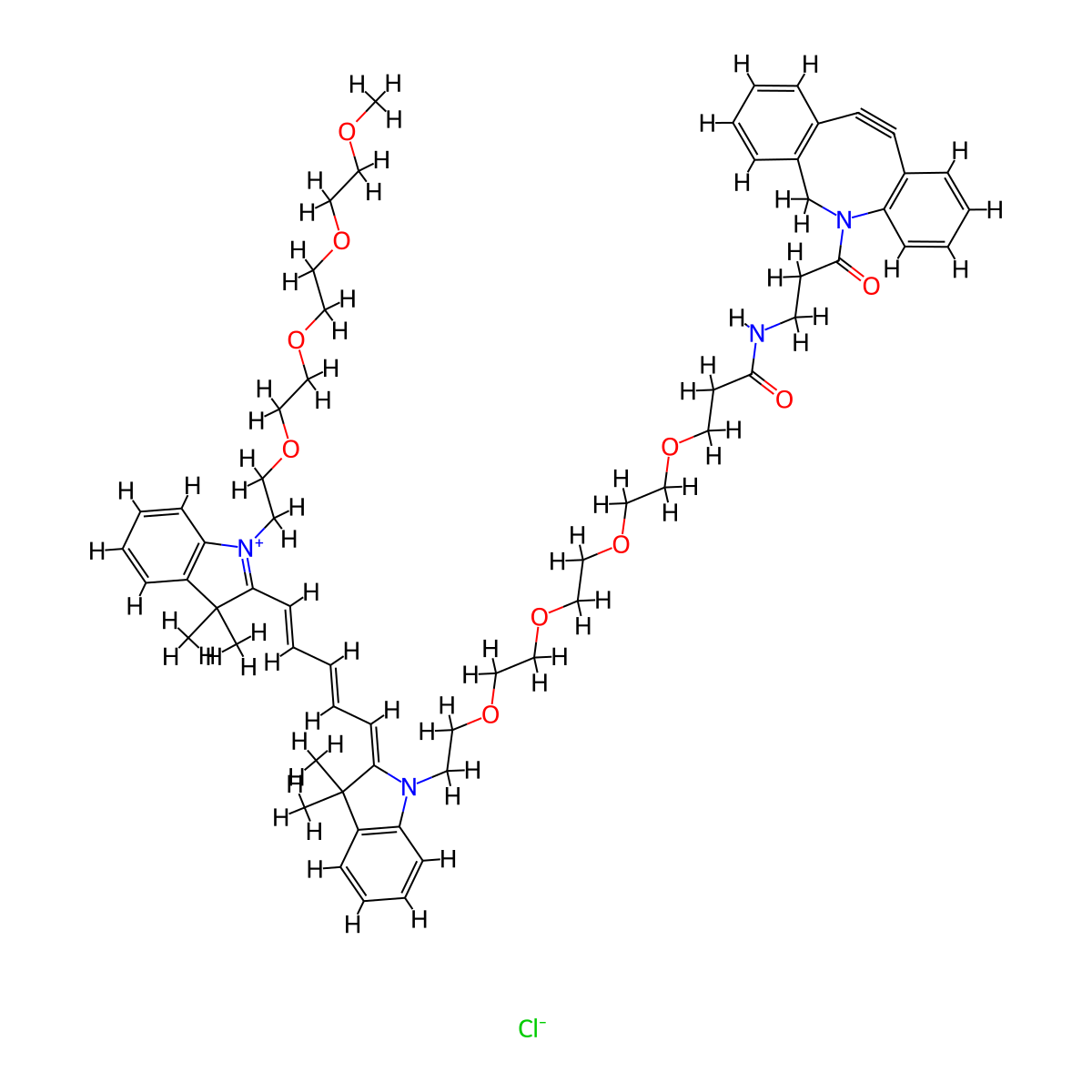 N-(m-PEG4)-N'-(DBCO-PEG4)-Cy5 molecular structure, CAS 2107273-76-5