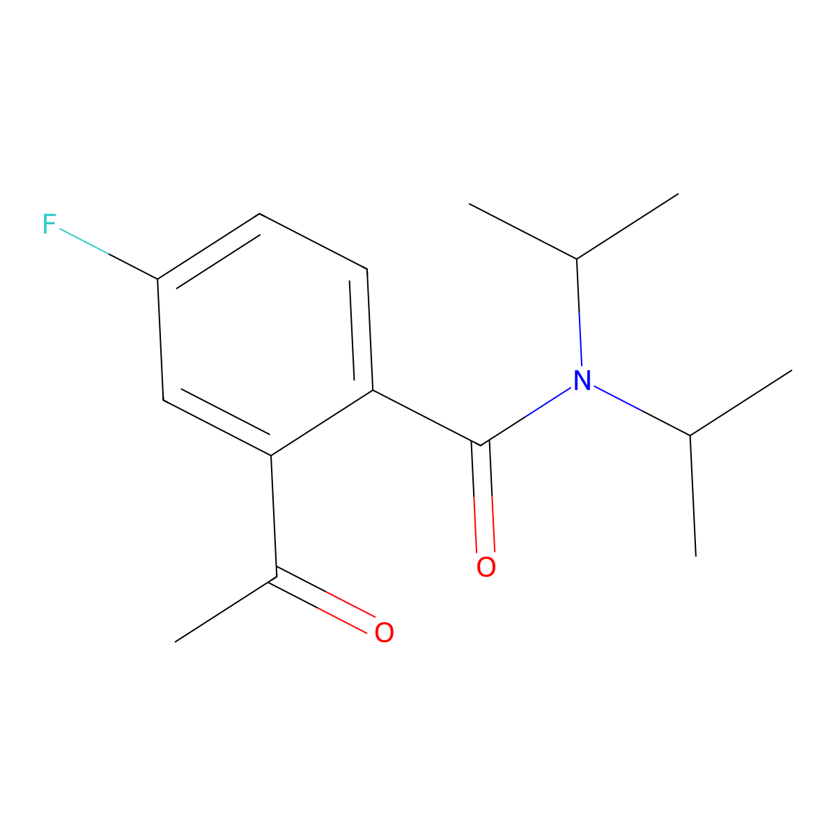 2-acetyl-4-fluoro-N,N-diisopropylbenzamide molecular structure, CAS 2107318-86-3