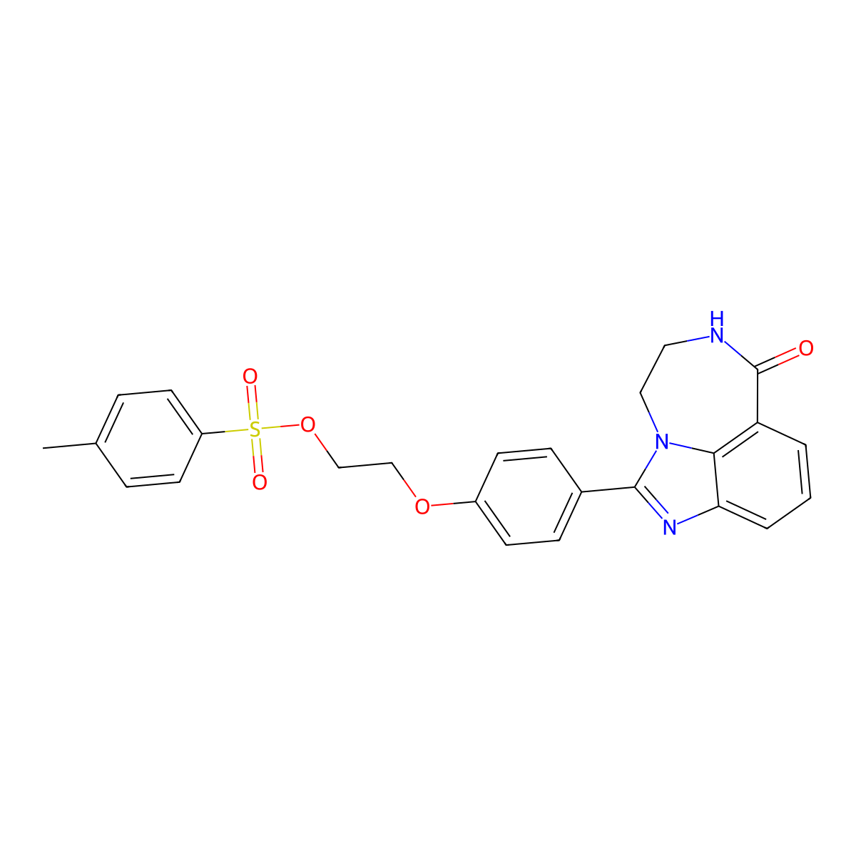 2-(4-(6-Oxo-6,7,8,9-tetrahydro-2,7,9a-triazabenzo[cd]azulen-1-yl)phenoxy)ethyl 4-methylbenzenesulfonate molecular structure, CAS 2107319-08-2