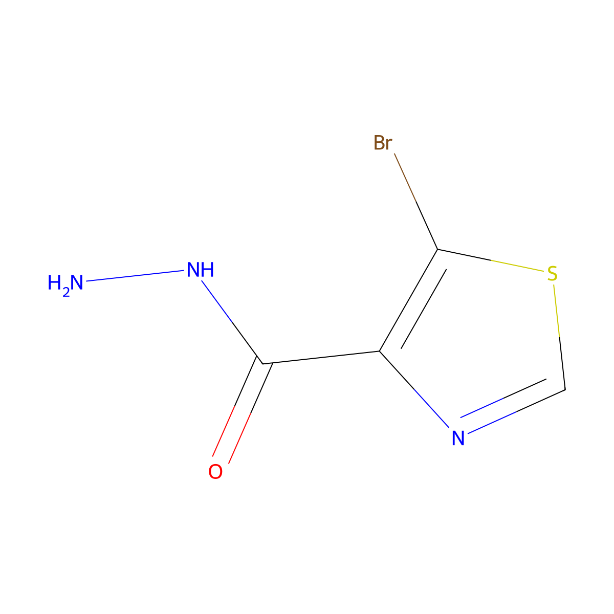 5-Bromo-1,3-thiazole-4-carbohydrazide molecular structure, CAS 2107364-99-6