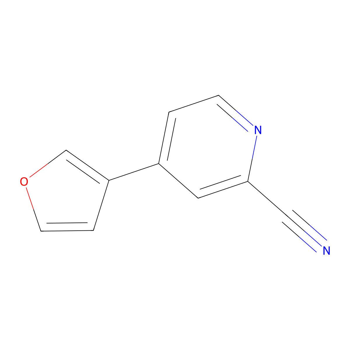4-(Furan-3-yl)pyridine-2-carbonitrile molecular structure, CAS 2107376-84-9