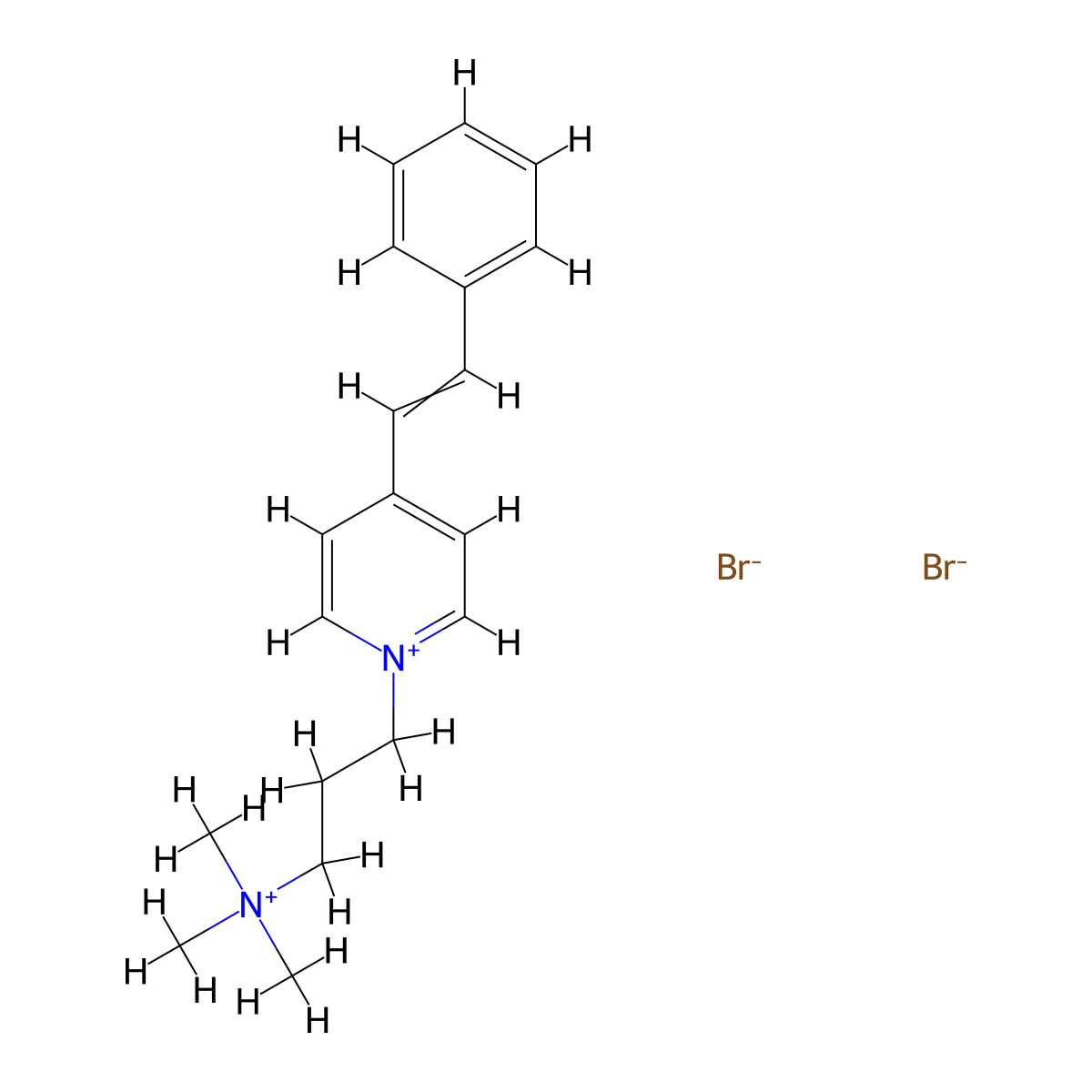 Pyridinium, 4-styryl-1-(3-(trimethylammonio)propyl)-, dibromide molecular structure, CAS 21074-52-2