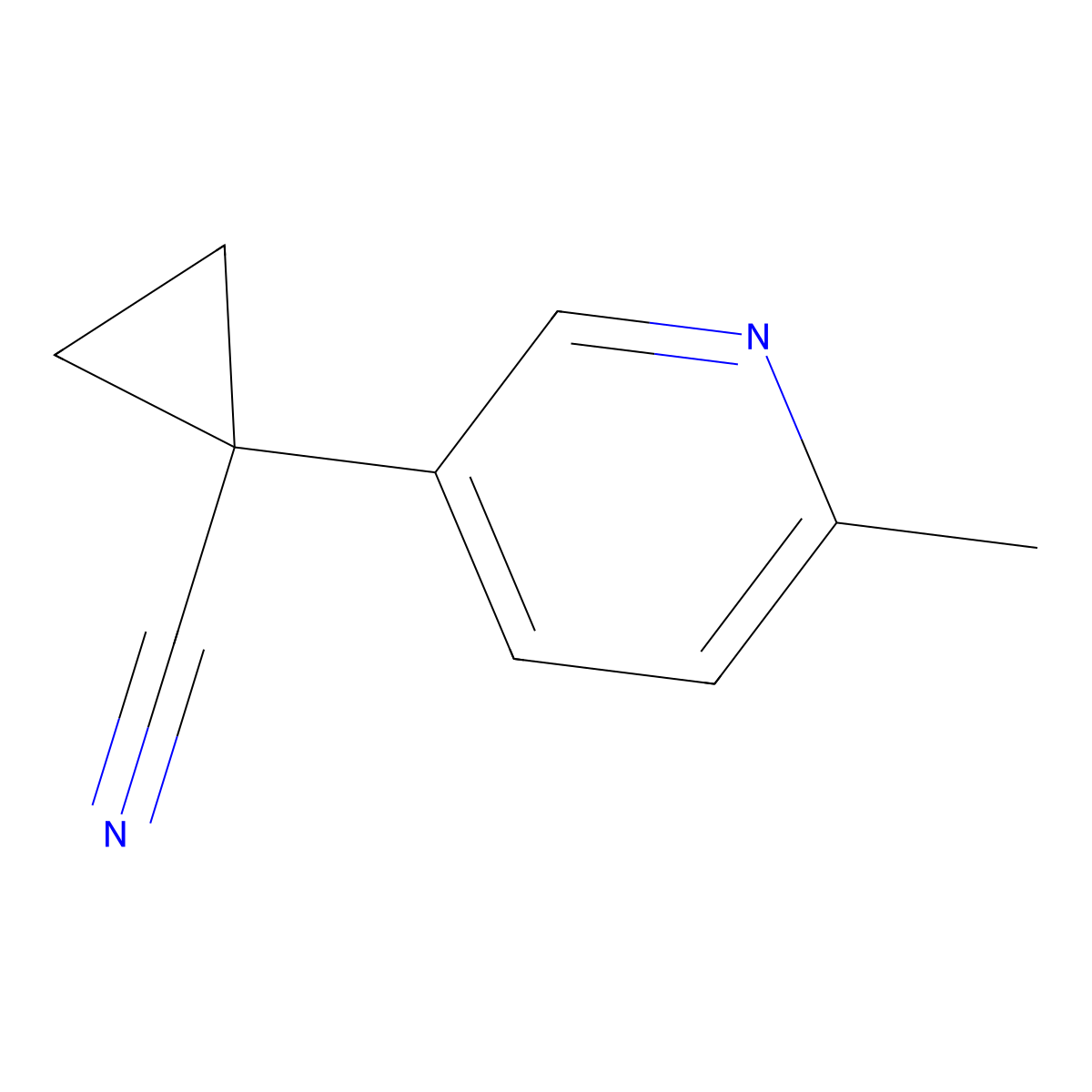 1-(6-Methylpyridin-3-yl)cyclopropane-1-carbonitrile molecular structure, CAS 2107419-72-5