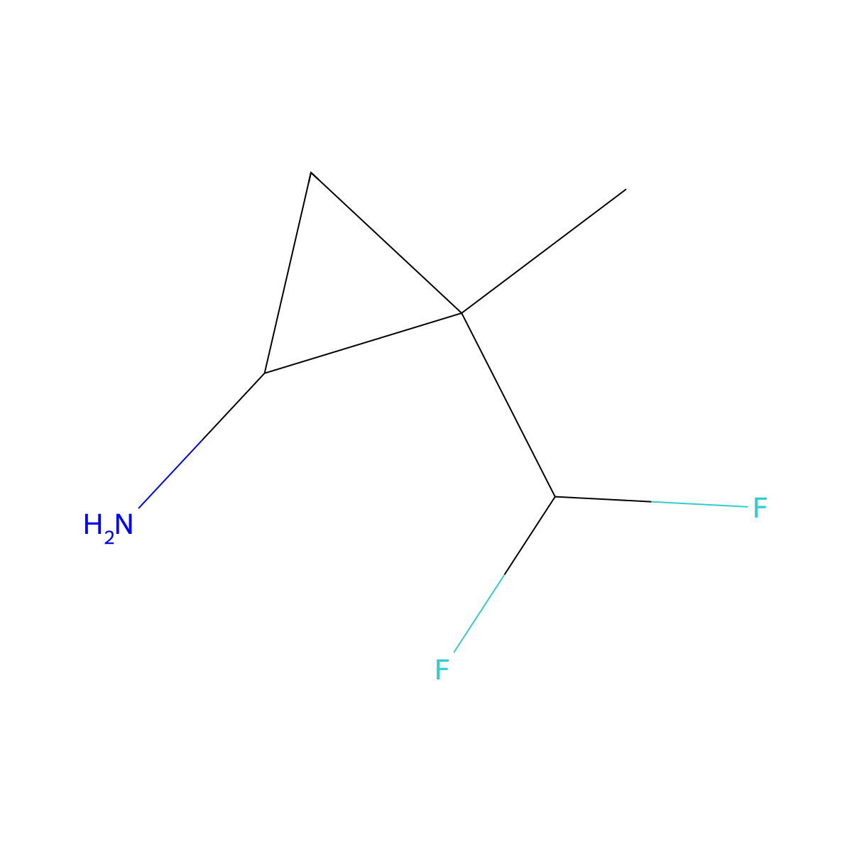2-(Difluoromethyl)-2-methylcyclopropan-1-amine molecular structure, CAS 2107431-02-5