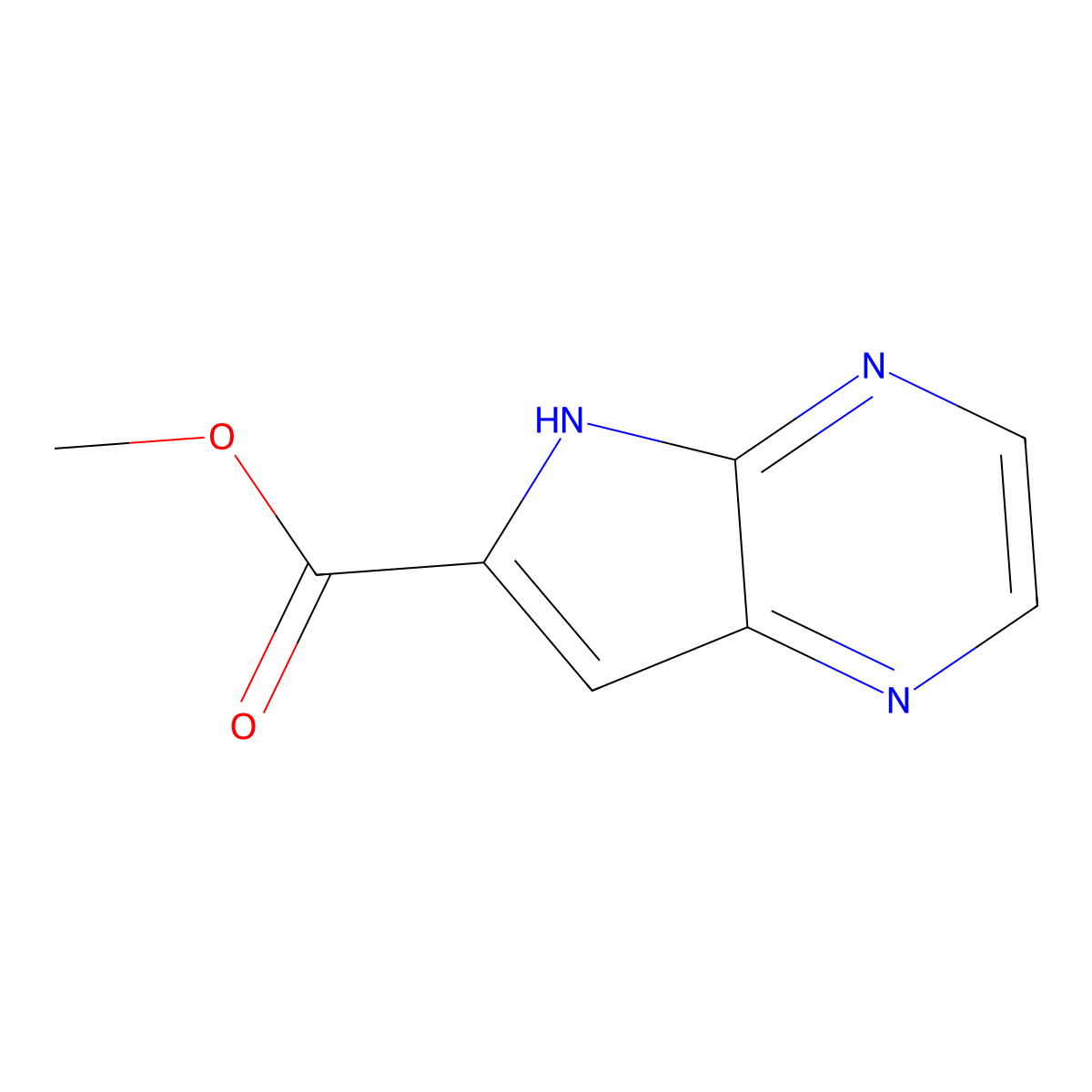 Methyl 5H-pyrrolo[2,3-b]pyrazine-6-carboxylate molecular structure, CAS 2107491-98-3