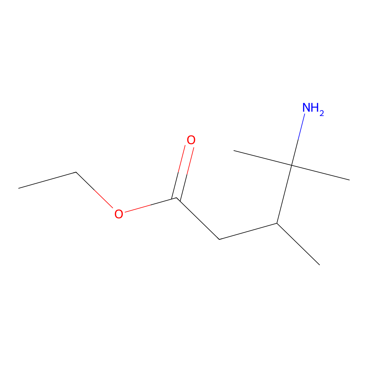 Ethyl 4-amino-3,4-dimethylpentanoate molecular structure, CAS 2107498-27-9