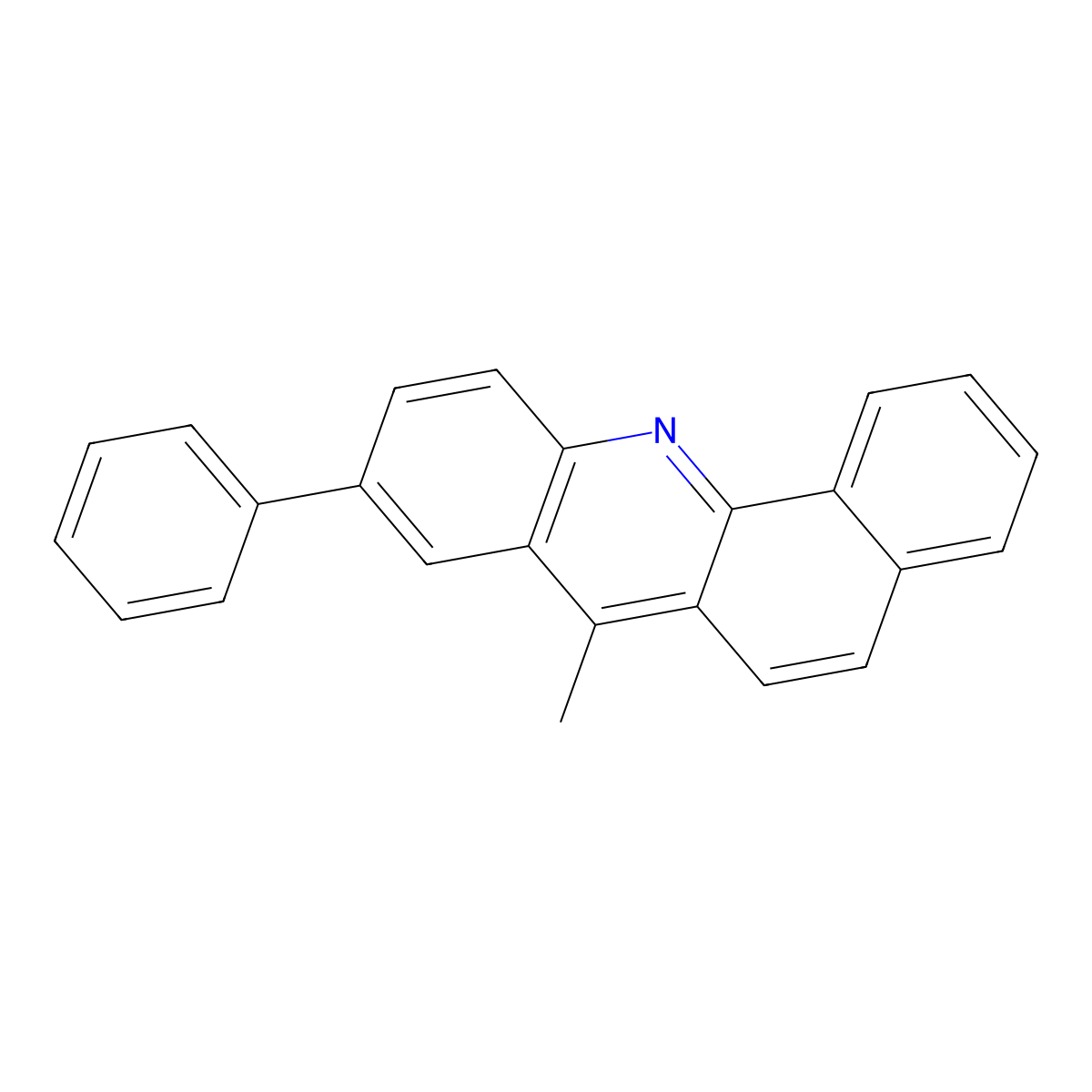 Benz(c)acridine, 7-methyl-9-phenyl- molecular structure, CAS 21075-41-2
