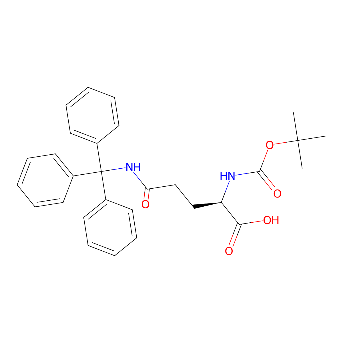 Boc-D-Gln(Trt)-OH molecular structure, CAS 210750-95-1